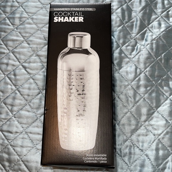 Hammered Stainless Steel Cocktail Shaker NWT - Picture 3 of 5